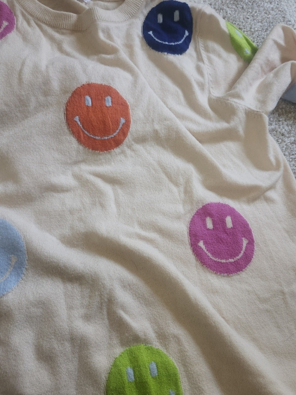 THML Cream Sweater with Multicolored Smiley Dots - Picture 8 of 8
